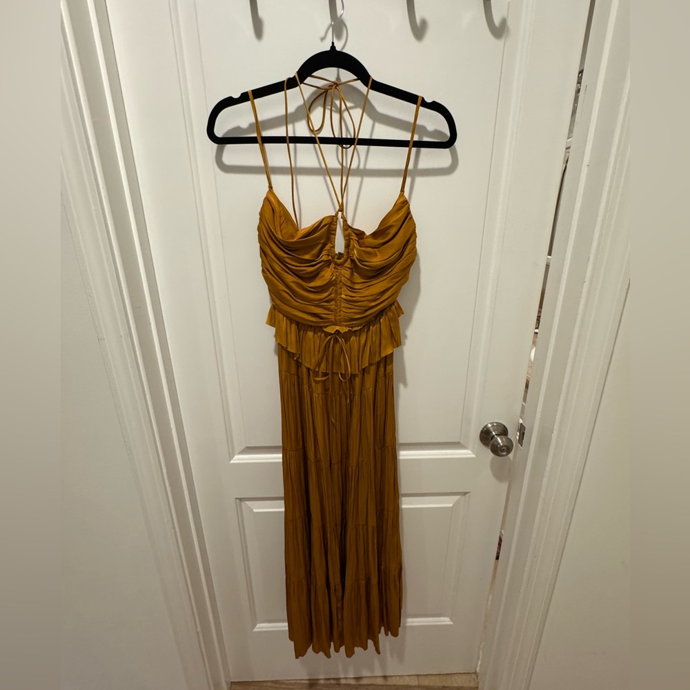 Ulla Johnson Mustard Yellow Midi Dress